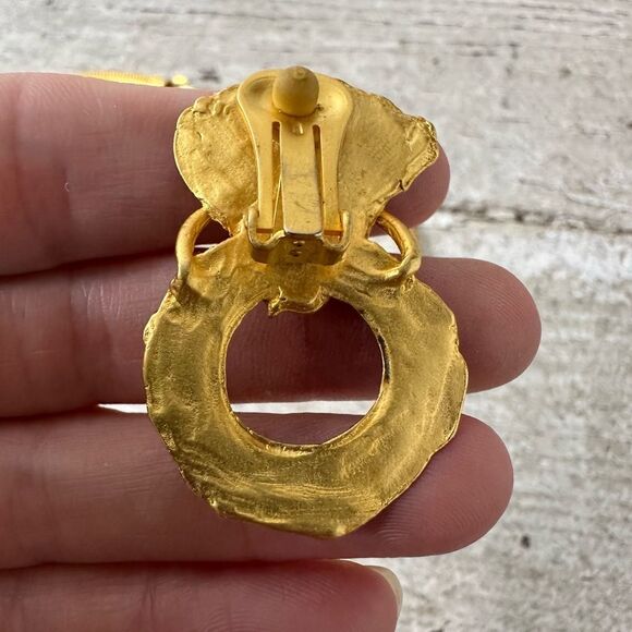 Vintage 70s Modernist Abstract Funky Necklace And Earrings Set - Picture 5 of 7